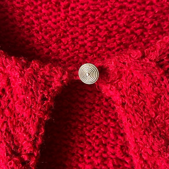 YarnWorks Red Knitted Oversized Cardigan - Picture 5 of 6